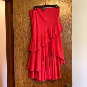 Lauren Red Ruffle Skirt